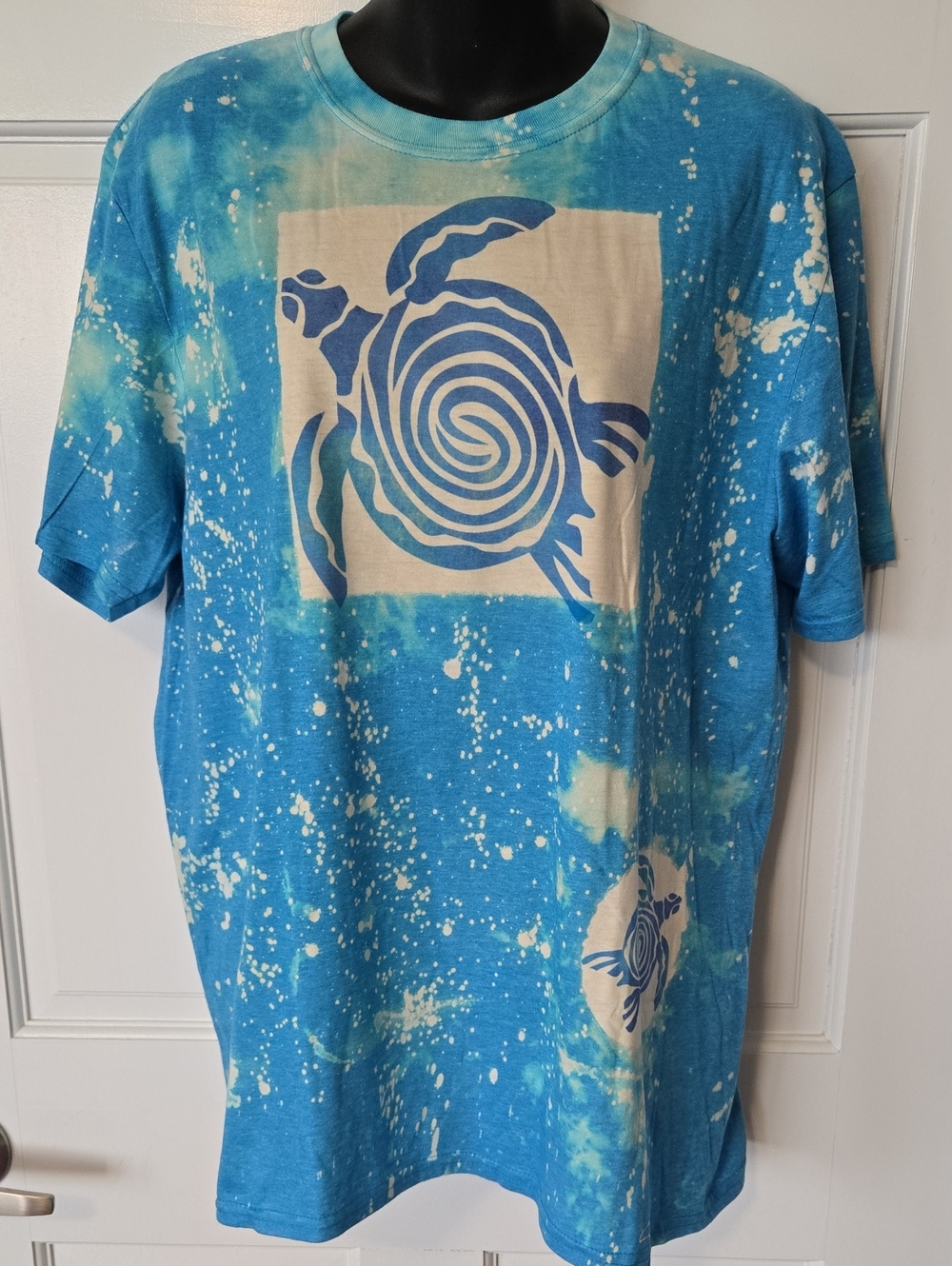 Artisian Made Gildan Blue Tie-Dye Turtle Spiral Short Sleeve Tee